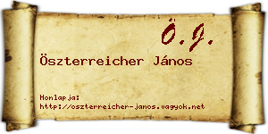 Öszterreicher János névjegykártya